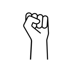 Fist sign vector icon on white background