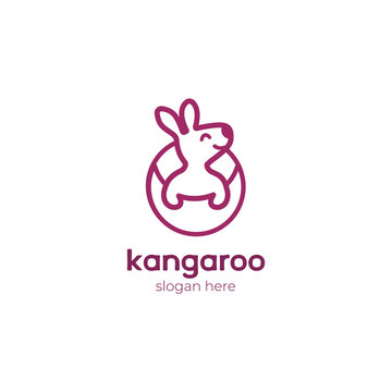 Kangaroo logo or rabbit logo. Vector design 