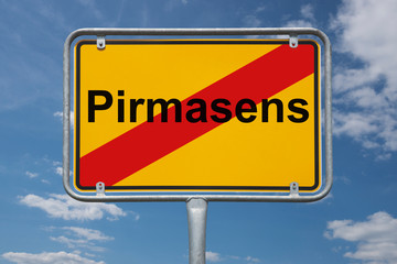 Fototapeta premium Ortstafel Pirmasens