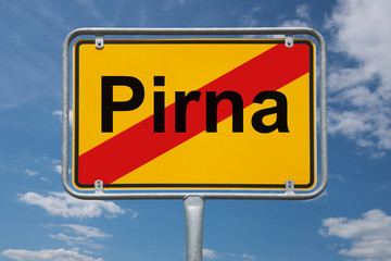 Fototapeta premium Ortstafel Pirna