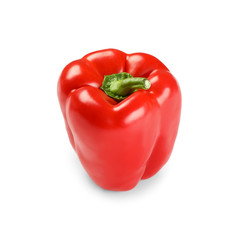 Ripe red bell pepper isolated on white