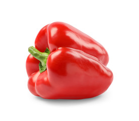Ripe red bell pepper isolated on white