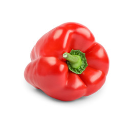 Ripe red bell pepper isolated on white