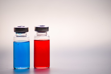 Vials for vaccine injection, to be filled in syringes for medical Treatment.
