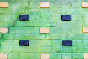 Background texture of a old painted brick wall