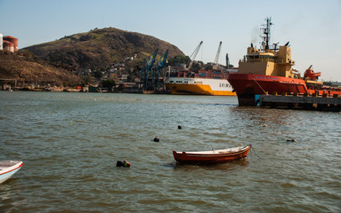 Containers in the port of Vitoria, Espiritu Santo, Brazil