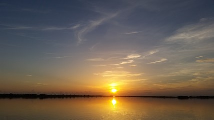 sunset over the river