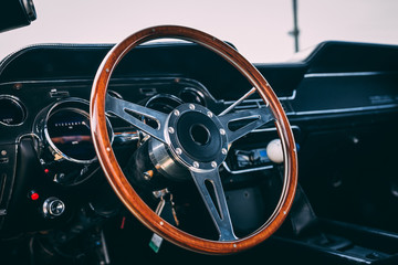 old car steering wheel