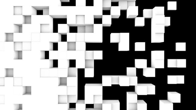 Abstract cubes background transition, 3d Loopable Animation 4k