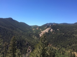 Fototapeta na wymiar View of a valley in the Rocky Mountains near Pikes Peak