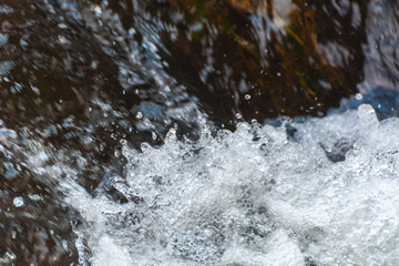 running fresh water in a river