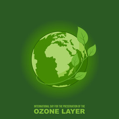 Green Planet Earth with Leaf