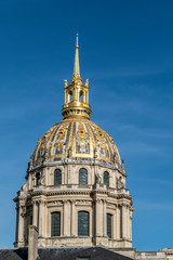 Fototapeta na wymiar The golden dome of Invalides in Paris