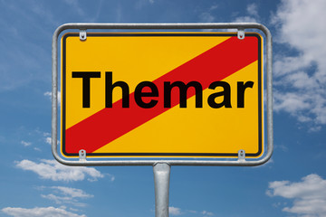 Fototapeta premium Ortstafel Themar