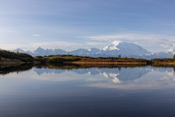 Autumn Reflection Landscape in Denali National Park Alaska