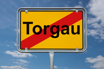 Fototapeta premium Ortstafel Torgau