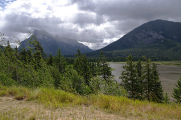 Vermillion Lakes on a Cloudy Morning