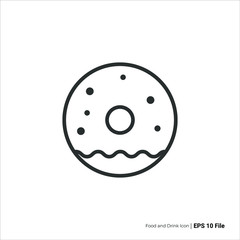 donut icon outline. donut vector design. isolated on white background