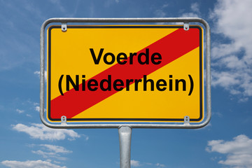 Fototapeta premium Ortstafel Voerde (Niederrhein)
