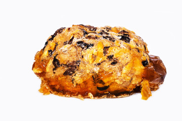 Baked pork piece with mushrooms and prunes