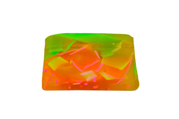 Piece of handmade soap isolated on a white background