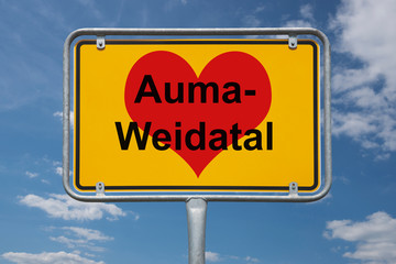 Ortstafel Auma-Weidatal