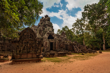 Ancient buddhist khmer temple in Angkor Wat complex