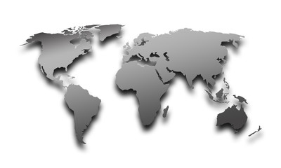 
Abstract gray blank world map. 