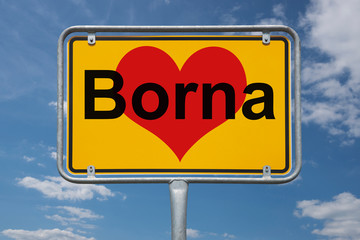 Ortstafel Borna