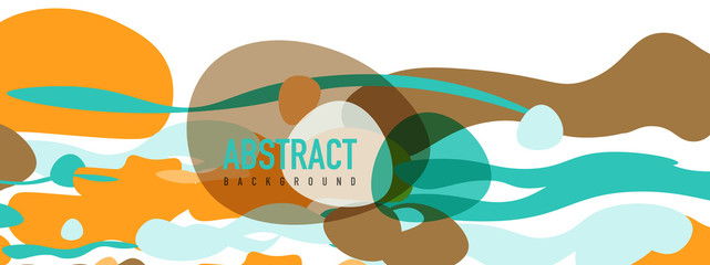 Trendy liquid style shapes abstract design, dynamic vector background for placards, brochures, posters, web landing pages, covers or banners