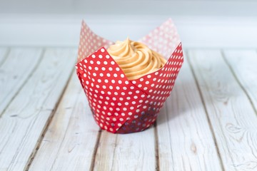 Muffin on a wooden table