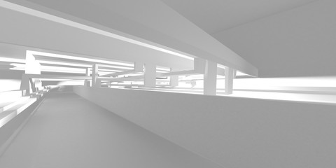 Obraz premium Illuminated corridor interior design. Empty Room Interior Background