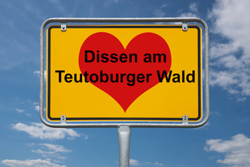 Ortstafel Dissen am Teutoburger Wald