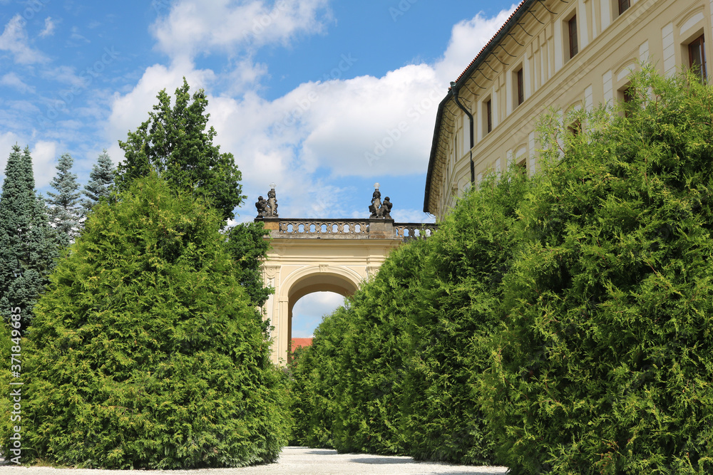 Wall mural garden on the baste (zahrada na baště) in the prague hradcany on a summer, hot sunny day against the