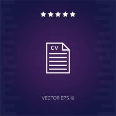 CV vector icon modern illustration