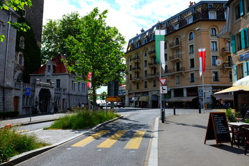 street in the old town of switzerland