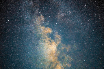 Milky way galaxy stars space dust in the universe, Long exposure photograph, with grain.