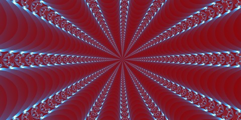 Fractal red wave and metallic pattern