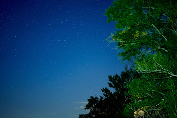 Milky way galaxy stars space dust in the universe, Long exposure photograph, with grain.