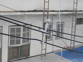 cable holder for electric high voltage.