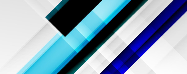 Geometric abstract backgrounds with shadow lines, modern forms, rectangles, squares and fluid gradients. Bright colorful stripes cool backdrops
