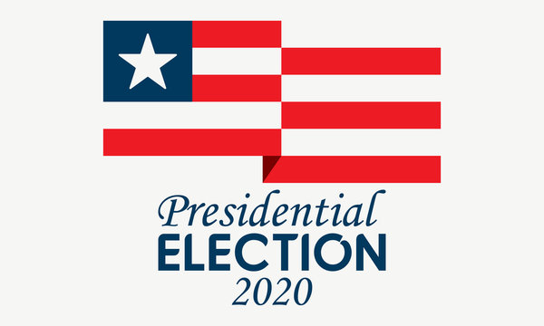 2020 United States of America Presidential Election banner. Election banner Vote 2020 with Patriotic Stars. November 3. 