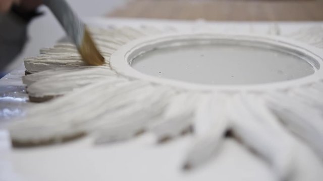 adding shellac on a mirror frame
