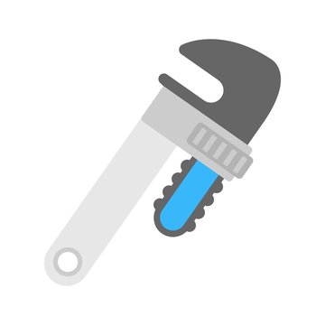 Pipe adjustable metal wrench icon - vector illustration.