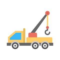 Mobile crane icon - vector illustration. Truck crane sign.