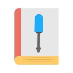 Fototapeta premium Repair manual book icon - vector illustration. Instructions for maintenance and repair.