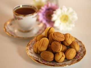 coffee and homemade cookies nuts