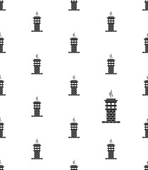 Obraz premium Brick Chimney Icon Seamless Pattern, Smoke Vent
