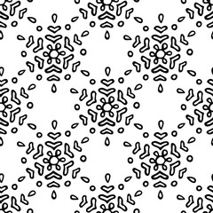 Vector seamless pattern with hand drawn snowflakes in scandinavian style. Design for Christmas wrappings, textile and backgrounds
