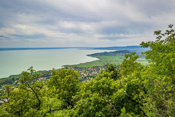 Fototapeta na wymiar View from Hill Badacsony at Lake Balaton